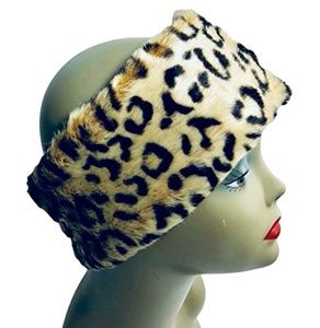 Faded Glory Faux Fur Headband in Leopard Print